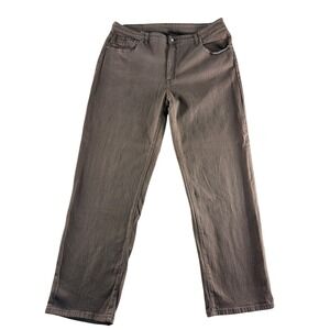 Multiples Women Brown Straight Leg Embroidered Pocket Jeans Size 20W